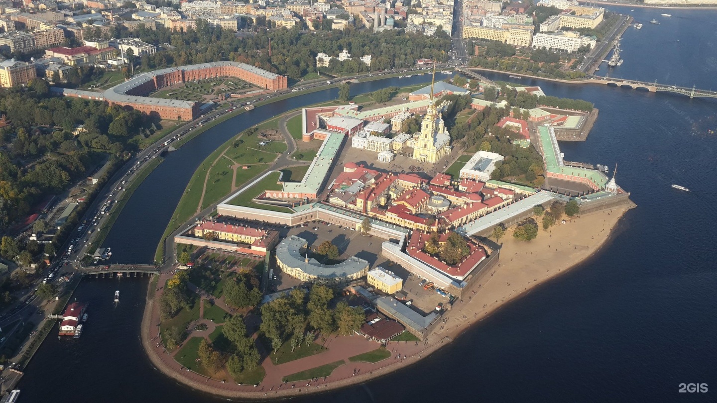 Заячий остров в Санкт-Петербурге вид сверху
