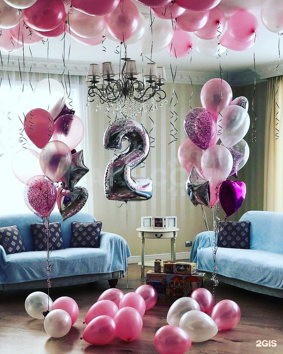 красивые шары на день рождения девочке 1 год